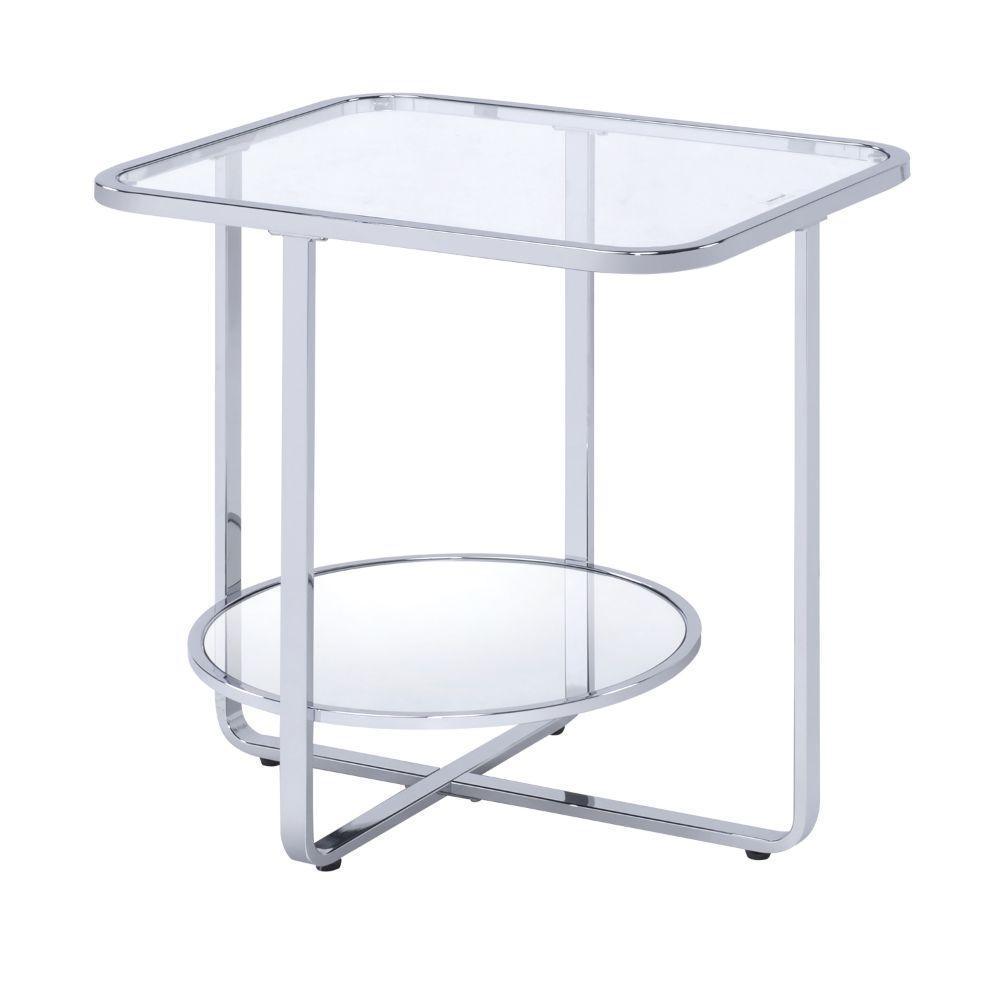 Hollo End Table Chrome & Glass FredCo