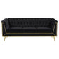 Holly 2-piece Tuxedo Arm Tufted Back Living Room Set Black 508441-S2 Coaster FredCo
