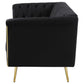 Holly 2-piece Tuxedo Arm Tufted Back Living Room Set Black 508441-S2 Coaster FredCo