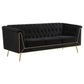 Holly 2-piece Tuxedo Arm Tufted Back Living Room Set Black 508441-S2 Coaster FredCo
