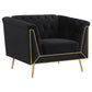 Holly 3-piece Tuxedo Arm Tufted Back Living Room Set Black 508441-S3 Coaster FredCo