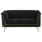Holly 3-piece Tuxedo Arm Tufted Back Living Room Set Black 508441-S3 Coaster FredCo