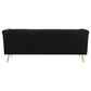 Holly 3-piece Tuxedo Arm Tufted Back Living Room Set Black 508441-S3 Coaster FredCo