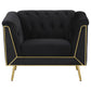 Holly 3-piece Tuxedo Arm Tufted Back Living Room Set Black 508441-S3 Coaster FredCo