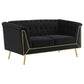 Holly 3-piece Tuxedo Arm Tufted Back Living Room Set Black 508441-S3 Coaster FredCo