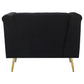 Holly 3-piece Tuxedo Arm Tufted Back Living Room Set Black 508441-S3 Coaster FredCo