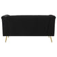 Holly 3-piece Tuxedo Arm Tufted Back Living Room Set Black 508441-S3 Coaster FredCo