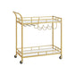 Home Bar Serving Cart Gold FredCo