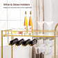 Home Bar Serving Cart Gold FredCo