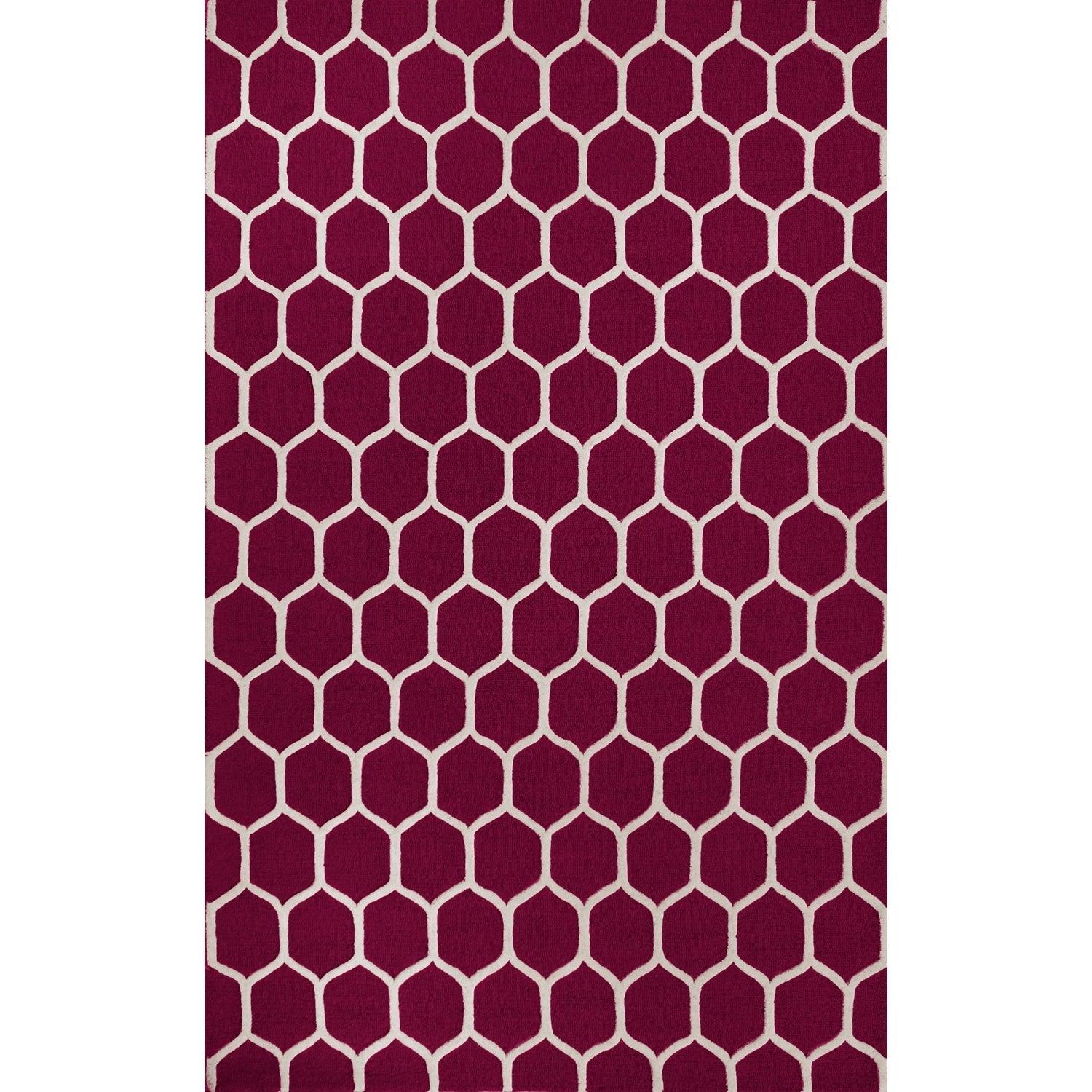 Honeycomb Modern Geometric Hand-Tufted Wool Rug FredCo