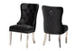 Honora Contemporary Glam and Luxe Black Velvet Fabric and Silver Metal 2-Piece Dining Chair Set FredCo