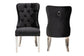 Honora Contemporary Glam and Luxe Black Velvet Fabric and Silver Metal 2-Piece Dining Chair Set FredCo