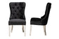 Honora Contemporary Glam and Luxe Black Velvet Fabric and Silver Metal 2-Piece Dining Chair Set FredCo