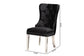 Honora Contemporary Glam and Luxe Black Velvet Fabric and Silver Metal 2-Piece Dining Chair Set FredCo