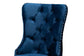 Honora Contemporary Glam and Luxe Navy Blue Velvet Fabric and Silver Metal 2-Piece Dining Chair Set FredCo