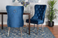 Honora Contemporary Glam and Luxe Navy Blue Velvet Fabric and Silver Metal 2-Piece Dining Chair Set FredCo