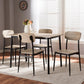 Honore Mid-Century Modern Light Brown Wood Finished Matte Black Frame 5-Piece Dining Set FredCo