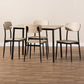 Honore Mid-Century Modern Light Brown Wood Finished Matte Black Frame 5-Piece Dining Set FredCo