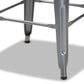 Horton Modern and Contemporary Grey Metal and Walnut Brown Finished Wood 4-Piece Bar Stool Set FredCo