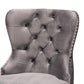 Howell Modern Transitional Grey Velvet Upholstered and Dark Brown Finished Wood 2-Piece Counter Stool Set FredCo