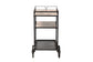 Huntley Modern Industrial Walnut Brown Finished Wood and Black Metal Mobile Wine Cart FredCo
