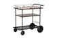 Huntley Modern Industrial Walnut Brown Finished Wood and Black Metal Mobile Wine Cart FredCo