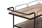Huntley Modern Industrial Walnut Brown Finished Wood and Black Metal Mobile Wine Cart FredCo