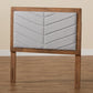 Iden Modern and Contemporary Light Grey Fabric Upholstered and Walnut Brown Finished Wood Twin Size Headboard FredCo