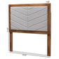 Iden Modern and Contemporary Light Grey Fabric Upholstered and Walnut Brown Finished Wood Twin Size Headboard FredCo