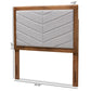 Iden Modern and Contemporary Light Grey Fabric Upholstered and Walnut Brown Finished Wood Twin Size Headboard FredCo