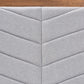 Iden Modern and Contemporary Light Grey Fabric Upholstered and Walnut Brown Finished Wood Twin Size Headboard FredCo