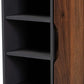 Idina Mid-Century Modern Two-Tone Walnut Brown and Grey Finished Wood 1-Door Shoe Cabinet FredCo
