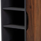 Idina Mid-Century Modern Two-Tone Walnut Brown and Grey Finished Wood 1-Door Shoe Cabinet FredCo