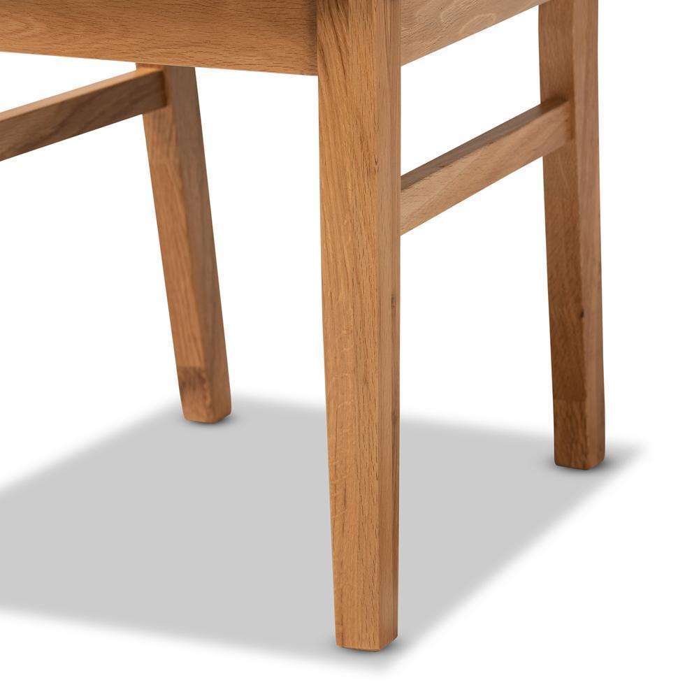 Idris Mid-Century Modern Black Fabric Upholstered and Oak brown Finished 2-Piece Rattan Dining Chair Set FredCo