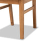 Idris Mid-Century Modern Black Fabric Upholstered and Oak brown Finished 2-Piece Rattan Dining Chair Set FredCo