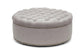 Iglehart Beige Linen Modern Tufted Ottoman FredCo