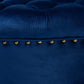 Iglehart Modern and Contemporary Royal Blue Velvet Fabric Upholstered Tufted Cocktail Ottoman FredCo