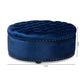 Iglehart Modern and Contemporary Royal Blue Velvet Fabric Upholstered Tufted Cocktail Ottoman FredCo