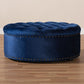 Iglehart Modern and Contemporary Royal Blue Velvet Fabric Upholstered Tufted Cocktail Ottoman FredCo