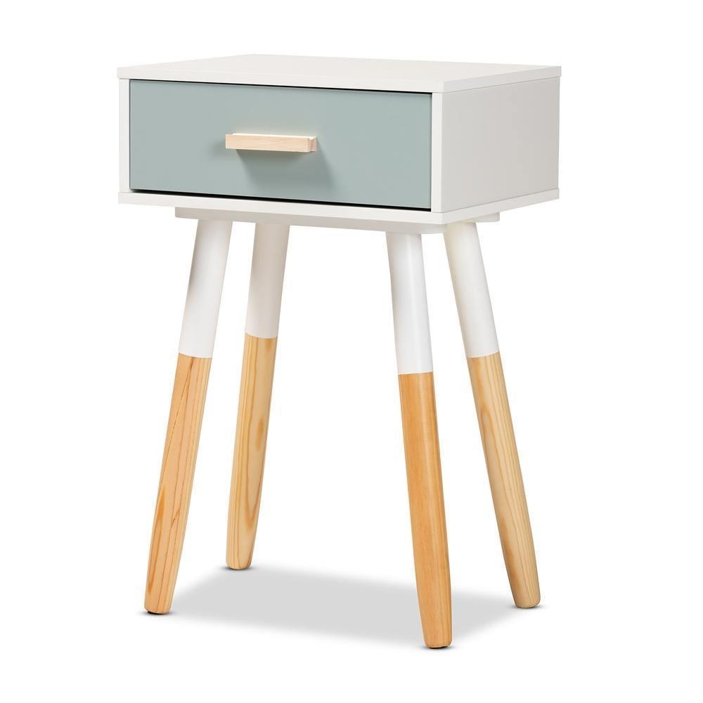 Ilana Modern Transitional Oak Brown Finished and Multi-Colored Wood 1-Drawer Nightstand FredCo