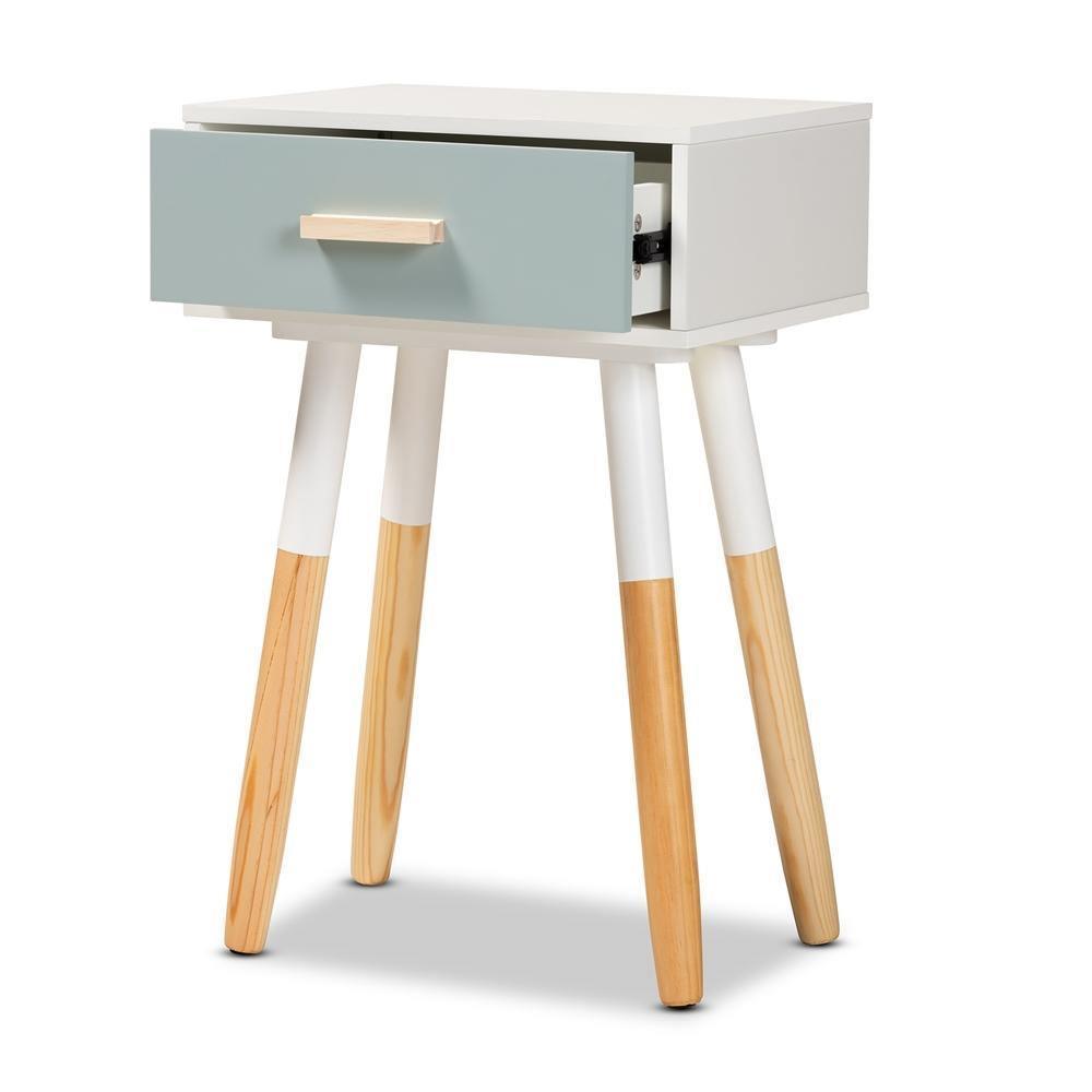 Ilana Modern Transitional Oak Brown Finished and Multi-Colored Wood 1-Drawer Nightstand FredCo
