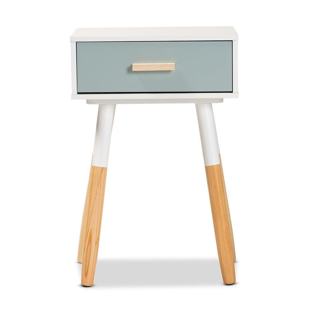Ilana Modern Transitional Oak Brown Finished and Multi-Colored Wood 1-Drawer Nightstand FredCo