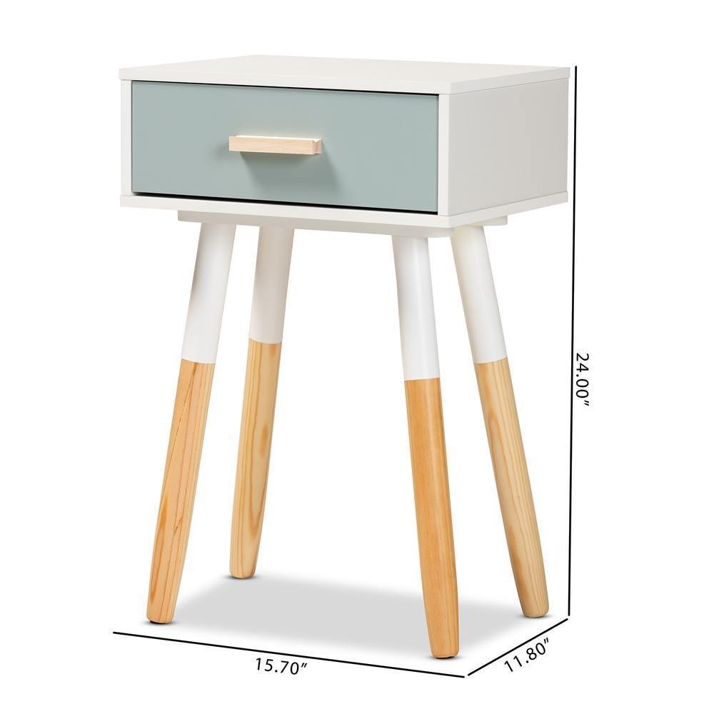 Ilana Modern Transitional Oak Brown Finished and Multi-Colored Wood 1-Drawer Nightstand FredCo