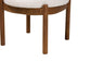 Iliana Japandi Cream Boucle Fabric and Walnut Brown Finished Rubberwood Ottoman Footstool FredCo