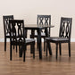 Imogen Modern and Contemporary Grey Fabric Upholstered and Dark Brown Finished Wood 5-Piece Dining Set FredCo
