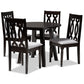Imogen Modern and Contemporary Grey Fabric Upholstered and Dark Brown Finished Wood 5-Piece Dining Set FredCo