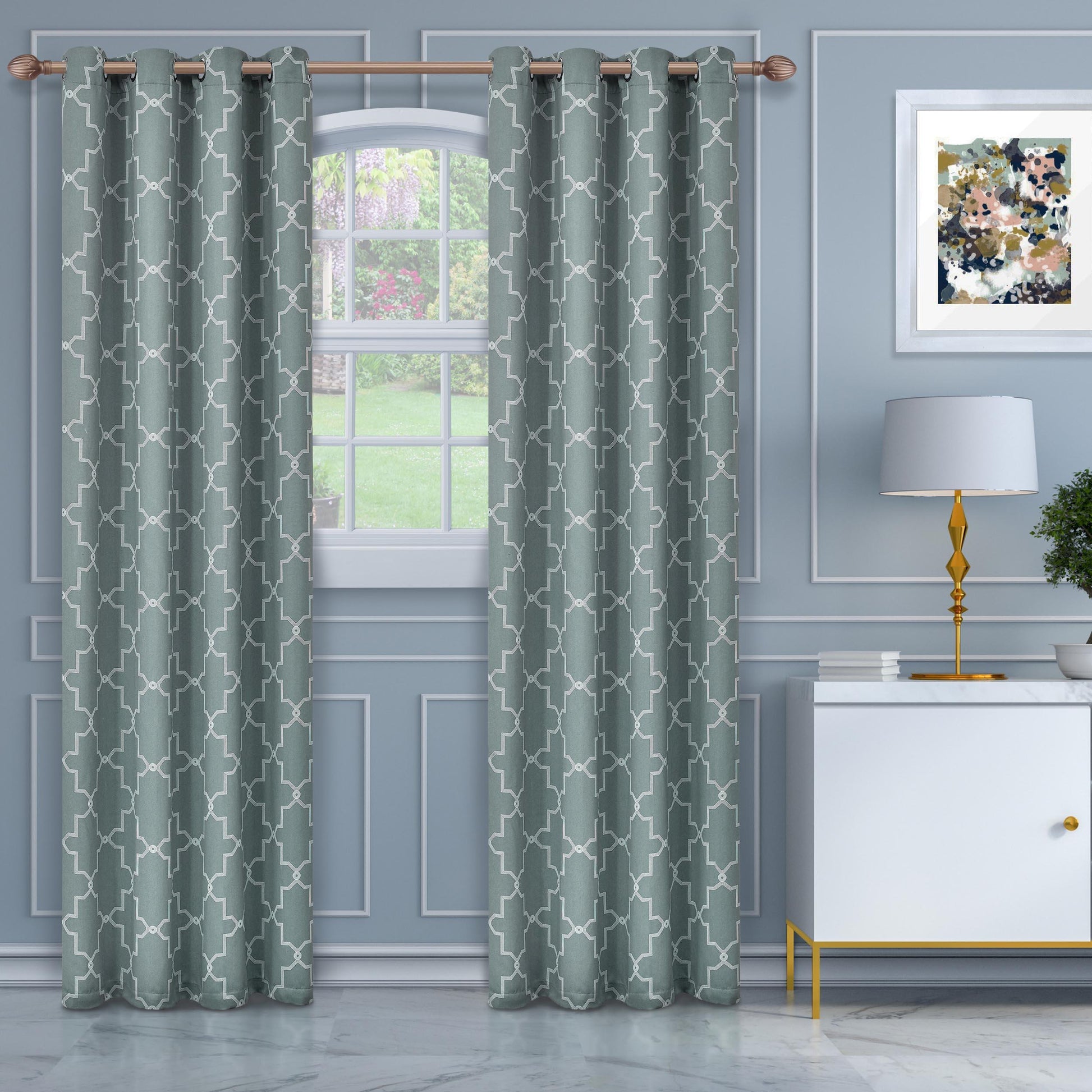 Imperial Trellis Blackout 2 Panel Curtains FredCo