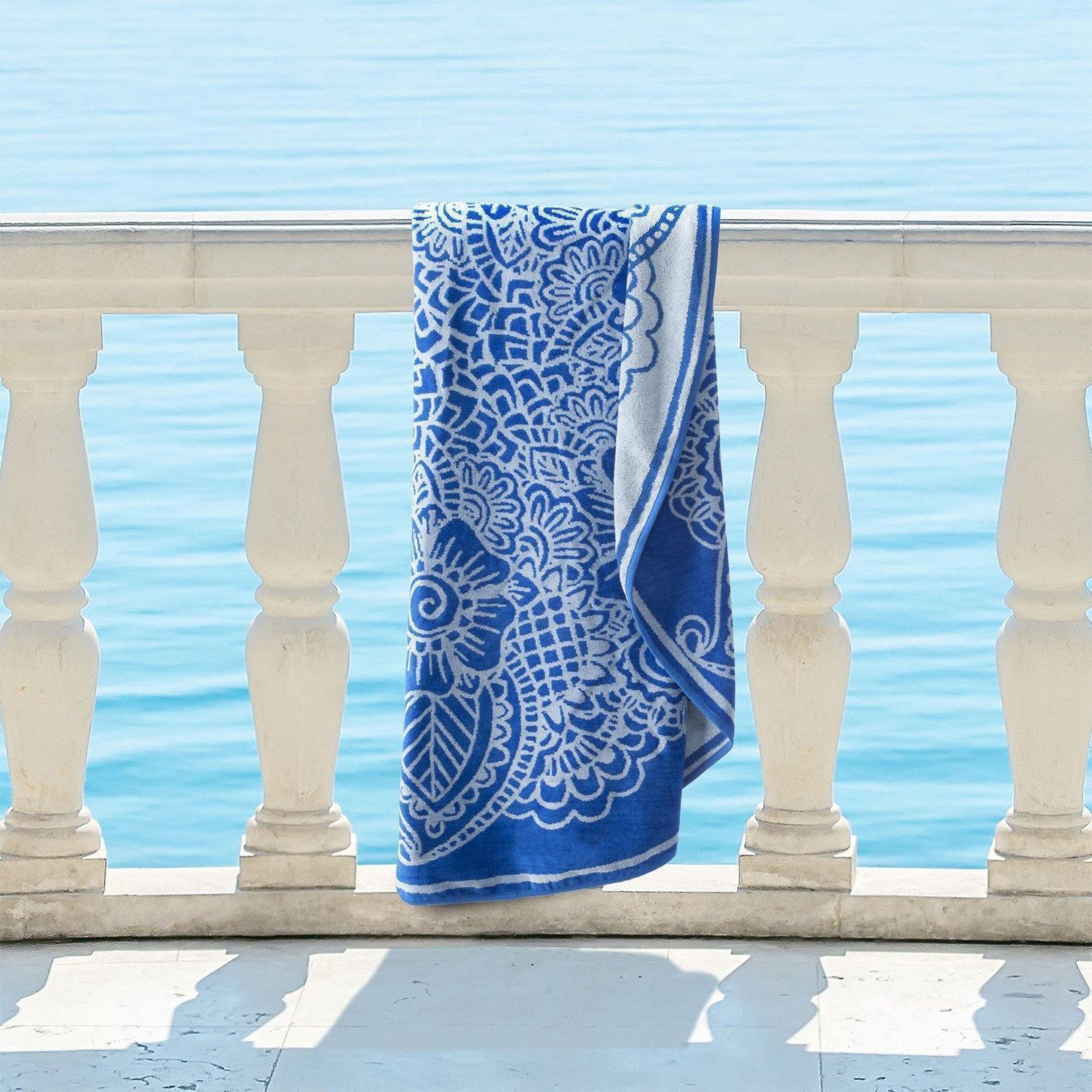 Indie 100% Cotton Mandala Boho Round Beach Towel, 60" FredCo