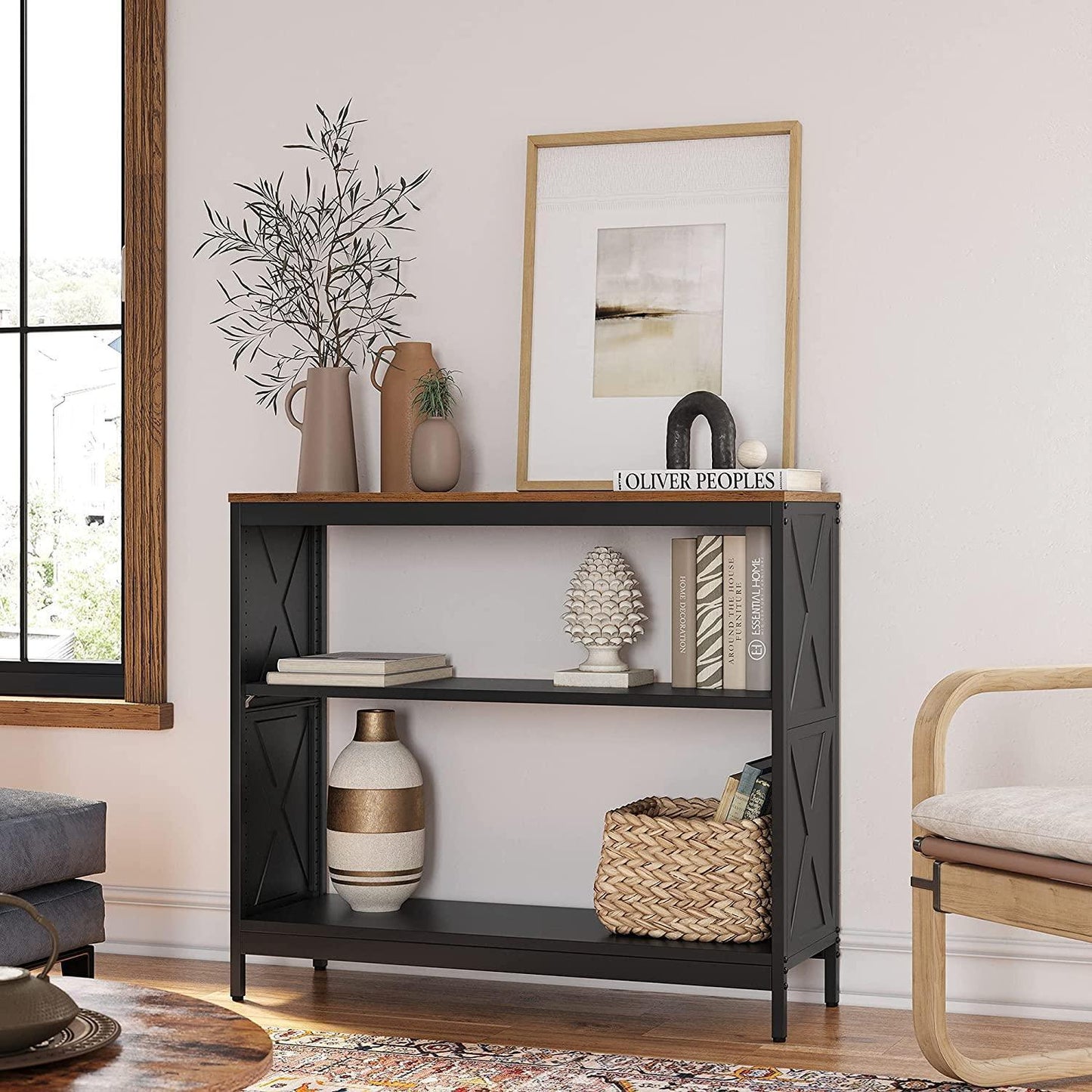 Industrial 3-Tier Console Table, 39 Inch FredCo