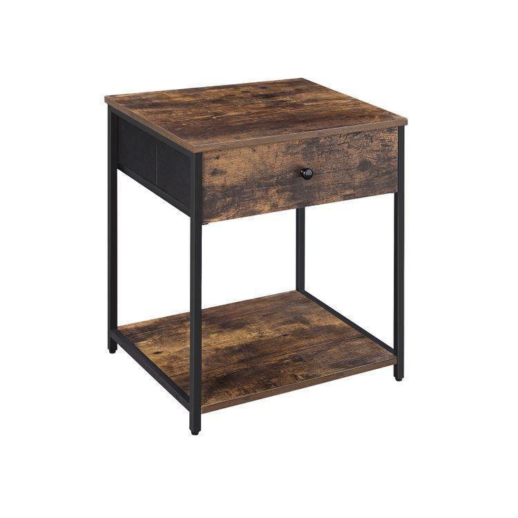 Industrial Bedside Table with Drawer FredCo